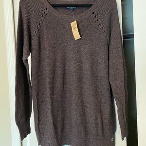 NWT American Eagle Purple Cable Sweater